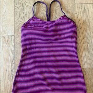 lululemon athletica Purple and Pink Striped Tank Top - power y